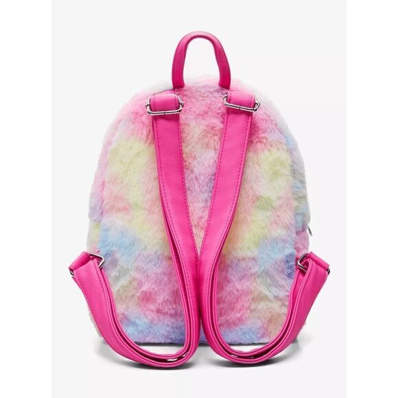Loungefly Care Bears Pastel Rainbow Fuzzy Mini Backpack